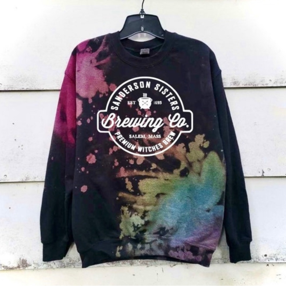 Sanderson Sisters Hocus Pocus Brewery Co Reverse Tie-dye Sweatshirt